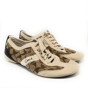 COACH Baylee Suede Leather Canvas Sneakers